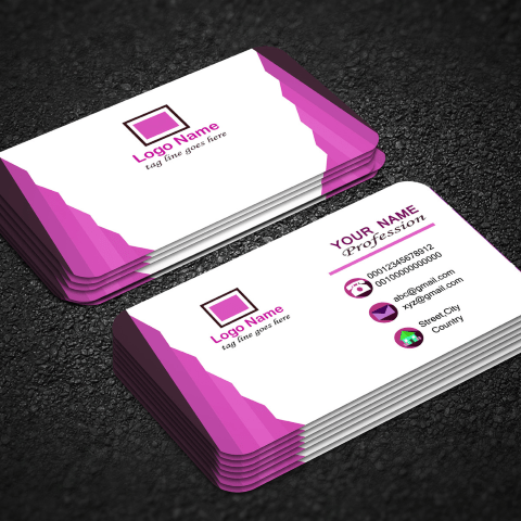 Purple business card with logo